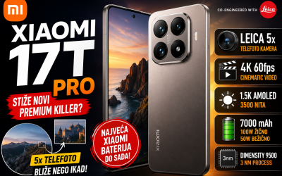 Predstavljen Xiaomi 17T Pro: Leica fotografija, 7000 mAh baterija i novi Dimensity 9500